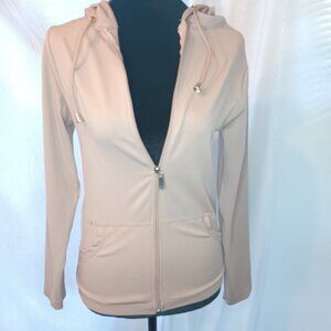 Love J Beige Lightweight Zip-Up Hoodie